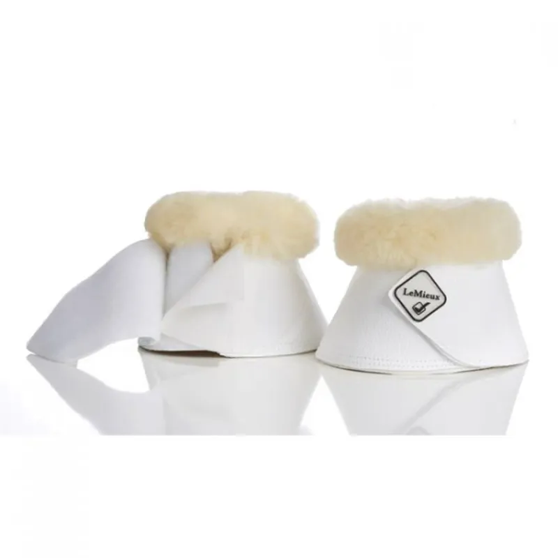 LeMieux WrapRound Lambswool Over Reach Boots - White/Natural